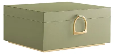 Productafbeelding van Sieradendoos met 2 compartimenten en handgreep – bekleed met fluweel – 20,5 x 24 x 11 cm