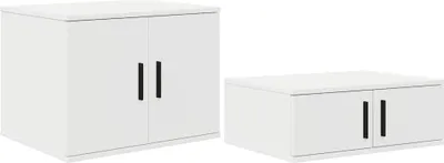 Obrázok produktu pre Úložná skrinka 2 pcs Biela 108 x 41 x 40 cm Kompozitné drevo