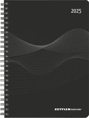 Immagine prodotto di Agenda settimanale con copertina in PP nera 2025 - Calendario da ufficio A5 - Cheftimer - nero - rilegatura ad anelli - 1 settimana su 2 pagine - 128 pagine - foglietti