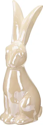 Produktbild von Großer Keramikhase Beige Osterhase Dekofigur H49,5cm