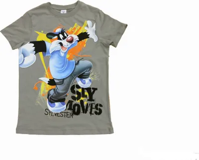 Produktbild von 99377 Looney Tunes T-Shirt Junge Grau Gr 152 Looney auf dem Skateboard 100% Baumwolle