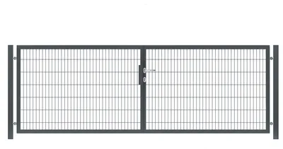 Produktbild von 550 x 140 cm Doppelstabmatten Gartentor Vollrahmen Doppeltor 8/6/8 Anthrazit