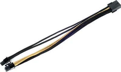 Produktbild von Silverstone SST-PP07-PCIBG, 0,25 m, PCI-E (6+2 pin), Weiblich, Schwarz, Gold