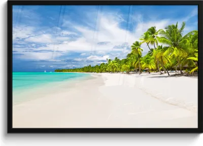 Produktbild von MuchoWow® MuchoWow® Gerahmtes Poster Strand - Meer - Palmen 90x60 cm - Poster mit zchwarzem Bilderrahmen - Fotorahmen - Foto-Plakat