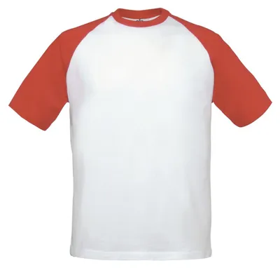 Image de B&C - T-shirt « Base-Ball » pour hommes/femmes Unie LT1568 (M) (Blanc/Rouge)