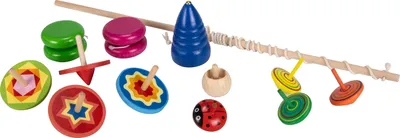 Obrázek produktu pro Dřevěná sada GICO spinning top a yoyo - 12 dílů pro děti - KSet