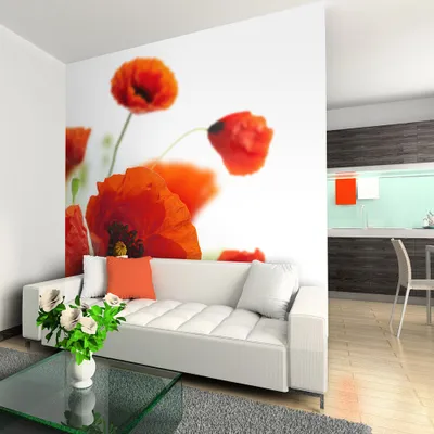Produktbild von Basera Fototapete Mohnblumenmotiv 100406-64, Vliestapete, 250x193 cm