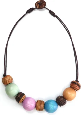 Produktbild von Kurze Kette Jil mit Holzkugeln von collezione alessandro