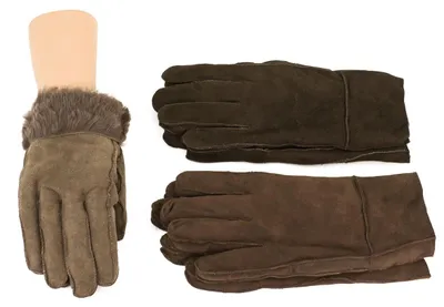Produktbild von Echt Lammfell Fingerhandschuhe Braun S