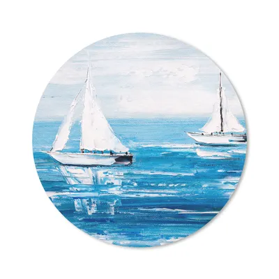 Produktbild von MuchoWow® Mauspad Mousepad Malerei - Ölfarbe - Boot - Wasser 20x20 cm - Mousepads - Maus Mat - Pad - Mausunterlage - Schreibtischmatte