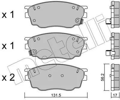Produktbild von METELLI Bremsbeläge Satz Vorne Bremsklötze für MAZDA 6 Station Wagon (GY) 22-0475-0