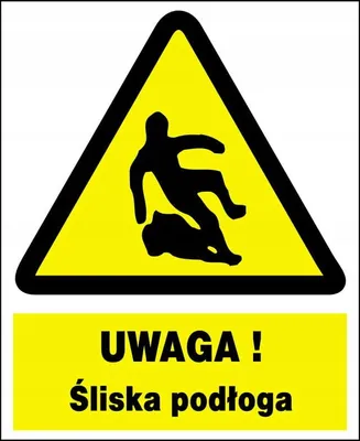 Zdjęcie produktu dla ZOO-12 - UWAGA ! Śliska podłoga - ZNAK TABLICA