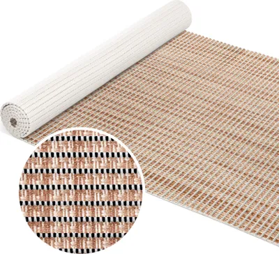 Produktbild von Badematte Anti-Rutsch-Matte Weichschaummatte Leinenoptik Badvorleger braun Breite 65 cm Länge 500 cm