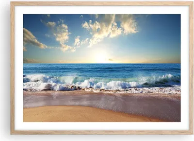 Produktbild von Gerahmtes Poster - Rahmen in heller Eiche - Meer Ufer Wasser - 70x50 cm - Wand Bild - Wanddeko - Wandbilder - Kunstposter - Wandposter - Bilderrahmen - Bilder - Kunstdruck - Wandbild - P2NAA70x50-3551