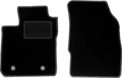 Produktbild von Velours-Fußmatten Vorne passend für Ford Ka+ (Schrägheck, Bj. 2014-) –  schwarz, passgenau, mit Befestigungen set 2 Stk. - STANDARD