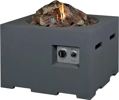 Produktbild von Happy Cocooning Mania Feuertisch grau 19,5 kW Feuerstelle inkl. 5kg Lavasteine
