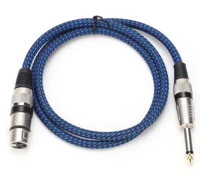 Zdjęcie produktu dla Kabel audio XLR o średnicy 6,5 mm (TS) z wtykiem 6,35 mm, przeznaczony do mikrofonów, gitar i mikserów. Wykonany z miedzi beztlenowej (1 metr, 3,3 stopy)