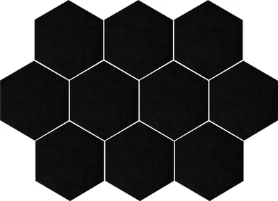 Produktbild von QUVIO Memo Board Sechseckige Pinnwände - Wandorganizer - Set mit 10 Kacheln - Schwarz