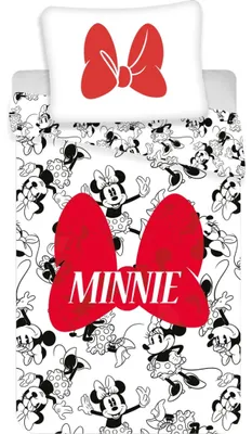 Image de Housse de couette en coton Minnie Red Bow 140x200 + 70x90 cm Jerry Fabrics Material : 100% Coton, Dimensions de la couette : 140x200 cm, Dimensions de l'oreiller : 70x90 cm