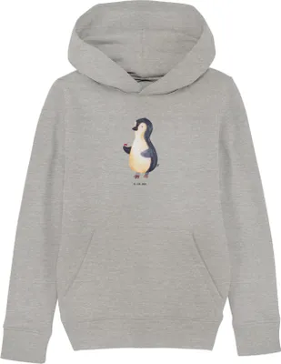 Produktbild von Mr. & Mrs. Panda Kinderpullover Pinguin Marienkäfer 5-6 Jahre (110/116) - Heather Grey - Geschenk, Hoody, Pulli, Hoodie, Aufmerksam, Liebe, Pinguine, Pullover, Freude