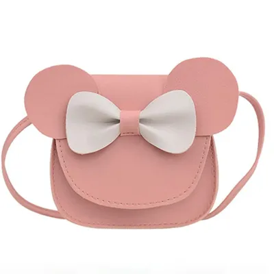 Produktbild von Niedliche kleine Mädchen Bowknot Umhängetasche Handtasche, PolyurethanSchulterhandtasche für Kinder Mädchen Kleinkinder(Pink und Weiß)