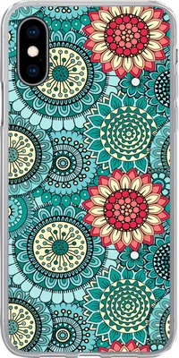 Produktbild von MuchoWow® Handyhülle Schutzhülle Hülle für Telefoonhoesje iPhone X Mädchen - Blumen - Muster - Mädchen - Kinder - Kinder Silikon Softcase Handy Hülle - Handyhülle