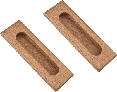 Image de Lot de poignées pour tiroirs rectangulaires en bois