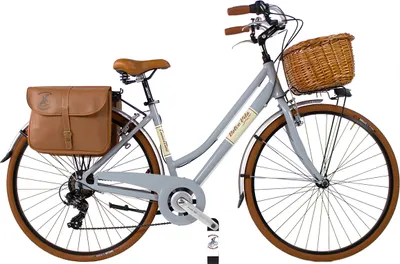 Obrázek produktu pro Dolce Vita od Canellini Citybike Woman Hliníková s brašnami a košíkem – šedá M