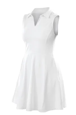 Produktbild von Sportkleid ärmellos mit klassischem Kragen, hoher Dehnbarkeit und Seitentaschen für Tennis