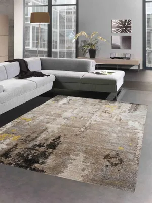 Obrázok produktu pre Abstraktný koberec s moderným dizajnom do obývacej izby hnedo-béžový - ľahko sa čistí rozmer - 120x170 cm