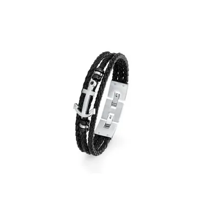 Produktbild von S.Oliver Herren Leder Armband Anker Edelstahl 2018683