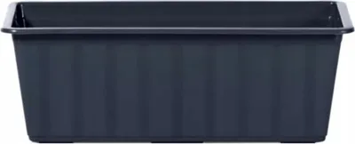A dark grey rectangular planter box is shown against a white background.