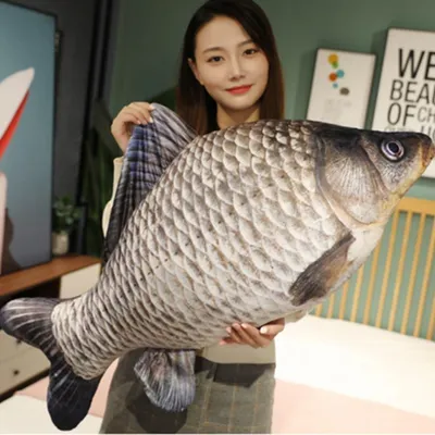 Image de Omgoods - Coussin en forme de poisson en peluche, 60 cm, pour la décoration