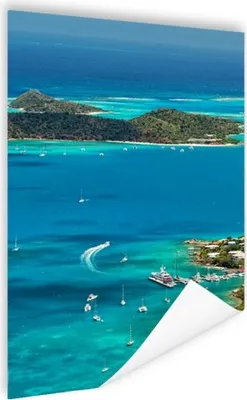 Produktbild von MuchoWow® Poster Karibischer Hafen 120x180 cm - Kunstposter