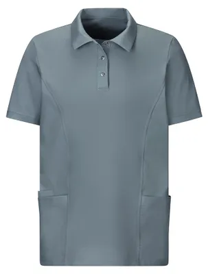 Produktbild von Polo-Kasack, silbergrau, Größe L : L : silbergrau : 52% Baumwolle 45% Polyester 3% Elasthan