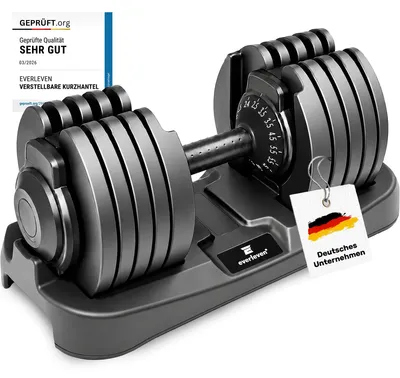Produktbild von Verstellbares Hantelset | 12 kg | 18 kg | 24 kg | 40 kg | 15 Gewichtsstufen | Freie Gewichte | Verstellbare Hantel | Einstellbar und platzsparend [FIX LOCK] Gewichte für Heimfitnessgeräte und Krafttraining