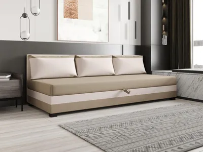 Obrázek produktu pro Jednolůžková postel 100x195 ZAJDA BIZ 2 s úložným prostorem - hnědá / ecru