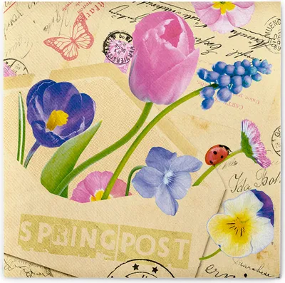 Produktbild von Airlaid Serviette Springpost, 40 x 40 cm, 50 Stück - Mank