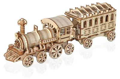 Produktbild von 3D Puzzle Holz Dampfzug Bausatz Erwachsene Heimdekoration DIY Bastelset Geschenk