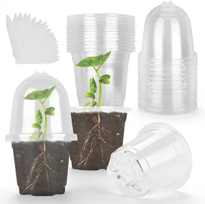 Produktbild von Anzuchttöpfe 9 cm, 20 Stück, transparentes Kunststoff, für Anzucht