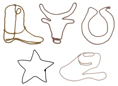 5-teiliges Cowboy-Wanddeko-Set aus Makramee, bunt