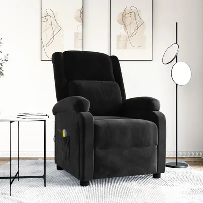Produktbild von The Living Store Massagesessel Schwarz Samt