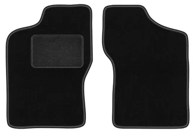 Productafbeelding van Velours voormatten voor Fiat Cinquecento 1991-1998 (hatchback) – 2-delig, zwart, op maat – Wielganizator LUX