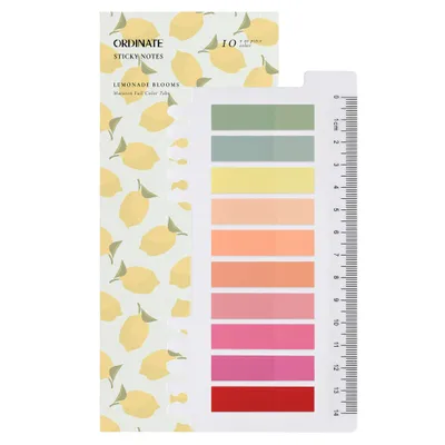 Produktbild von Ordinate-Lemonade | 200 Stück Haftstreifen | sticky notes | Aesthetic Seitenmarkierung | Transparente Haftnotizen | Index Tabs klebezettel