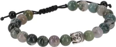 Produktbild von Mala Armband, Handmala Buddhaperle, Buddhistischer Schmuck 8 mm - Achat/ Grün, Halbedelstein, Armreifen & Armbänder Modeschmuck
