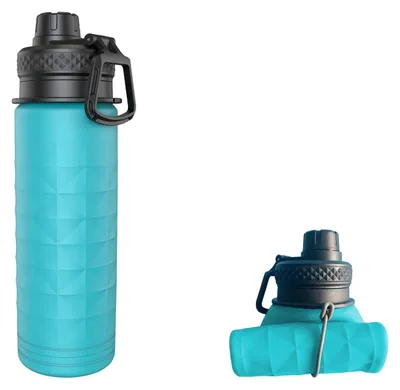 Image de Bouteille en silicone pliable - 700 ml - Bleue
