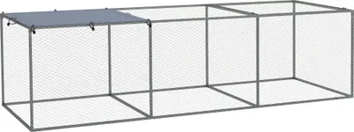 Image de Enclos poulailler cage clapier extšŠrieur 3 m2 pour petits animaux dim. 3 x 1 x 0,8 m acier galvanisšŠ