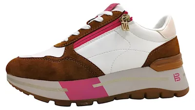 Image de Bagatt Callisti : chaussures de sport pour femmes, modèle à lacets, couleur blanche, style décontracté
