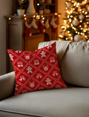 Produktbild von Weihnachten Winter Kissenhülle Dekokissen Schneemänner mit Geschenken