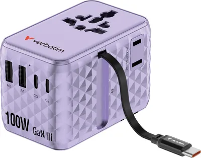 Produktbild von Verbatim 30193, Drinnen, AC, 250 V, 10 A, 0,63 m, Violett